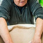 John Higgins at work in his studio 2018